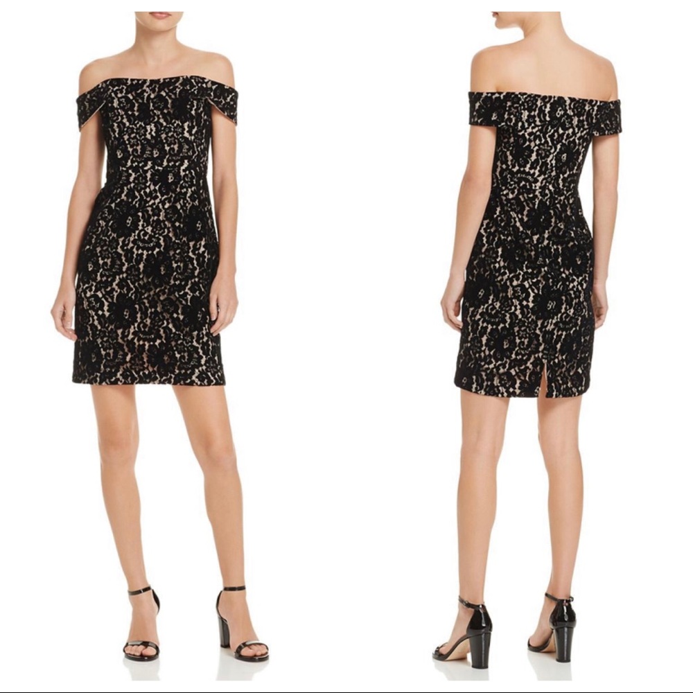 JS COLLECTIONS Womens Lace Mini Cocktail Dress